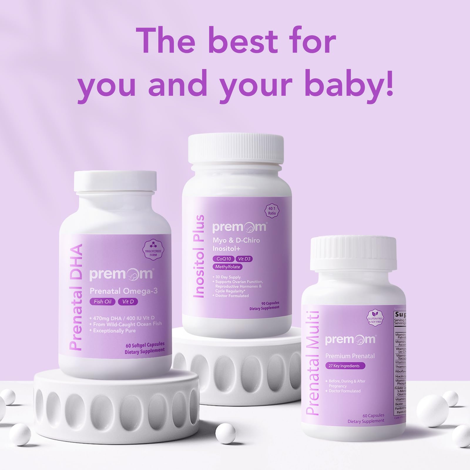 Premom Inositol Plus 30-day capsules in bottle