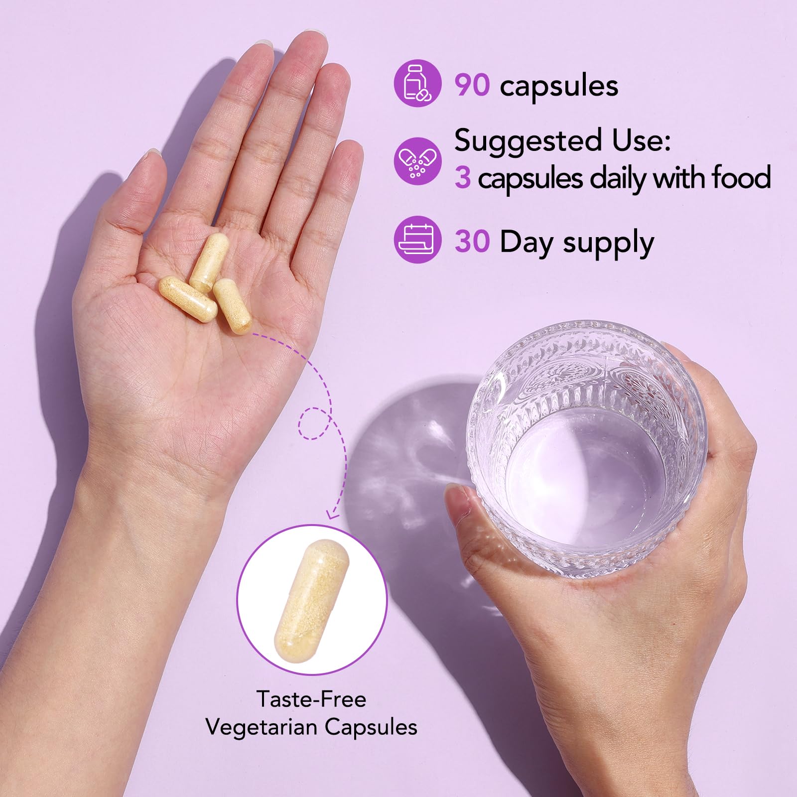 Close-up of 50mg D-Chiro Inositol ingredient label