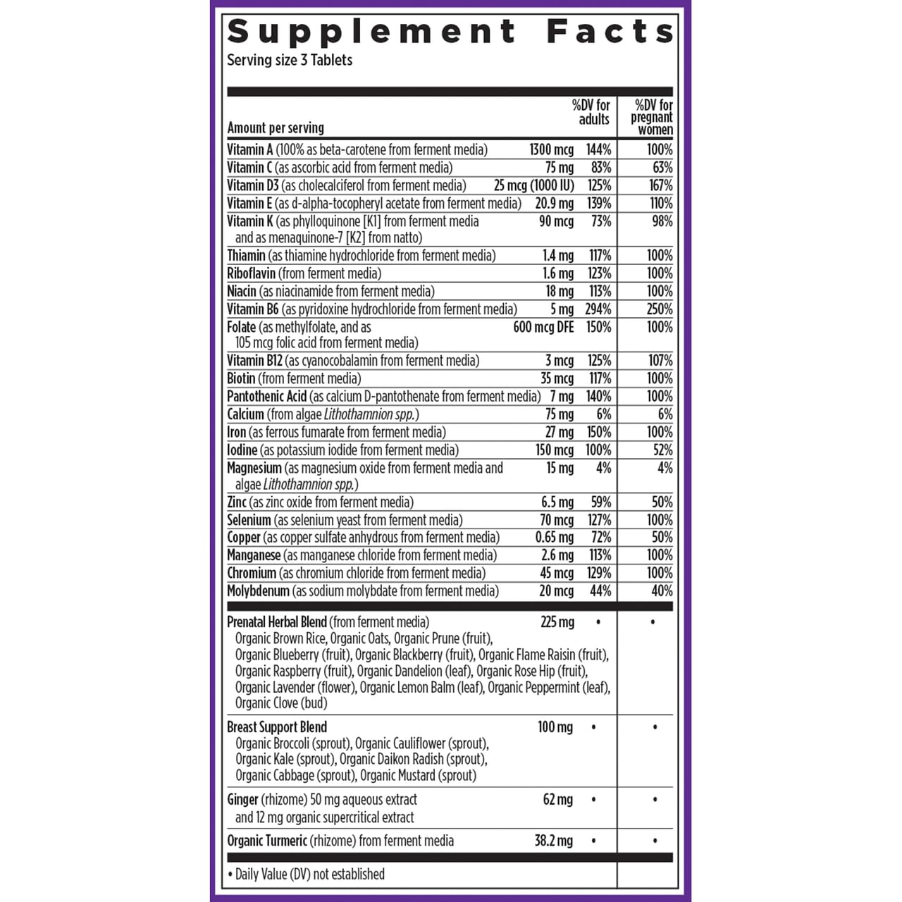 Prenatal vitamin with ginger supports morning sickness