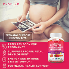 Corn syrup-free, gelatin-free, pectin-based prenatal gummies