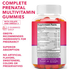 Omega-3 DHA and essential vitamins B6 & B12 in prenatal gummies