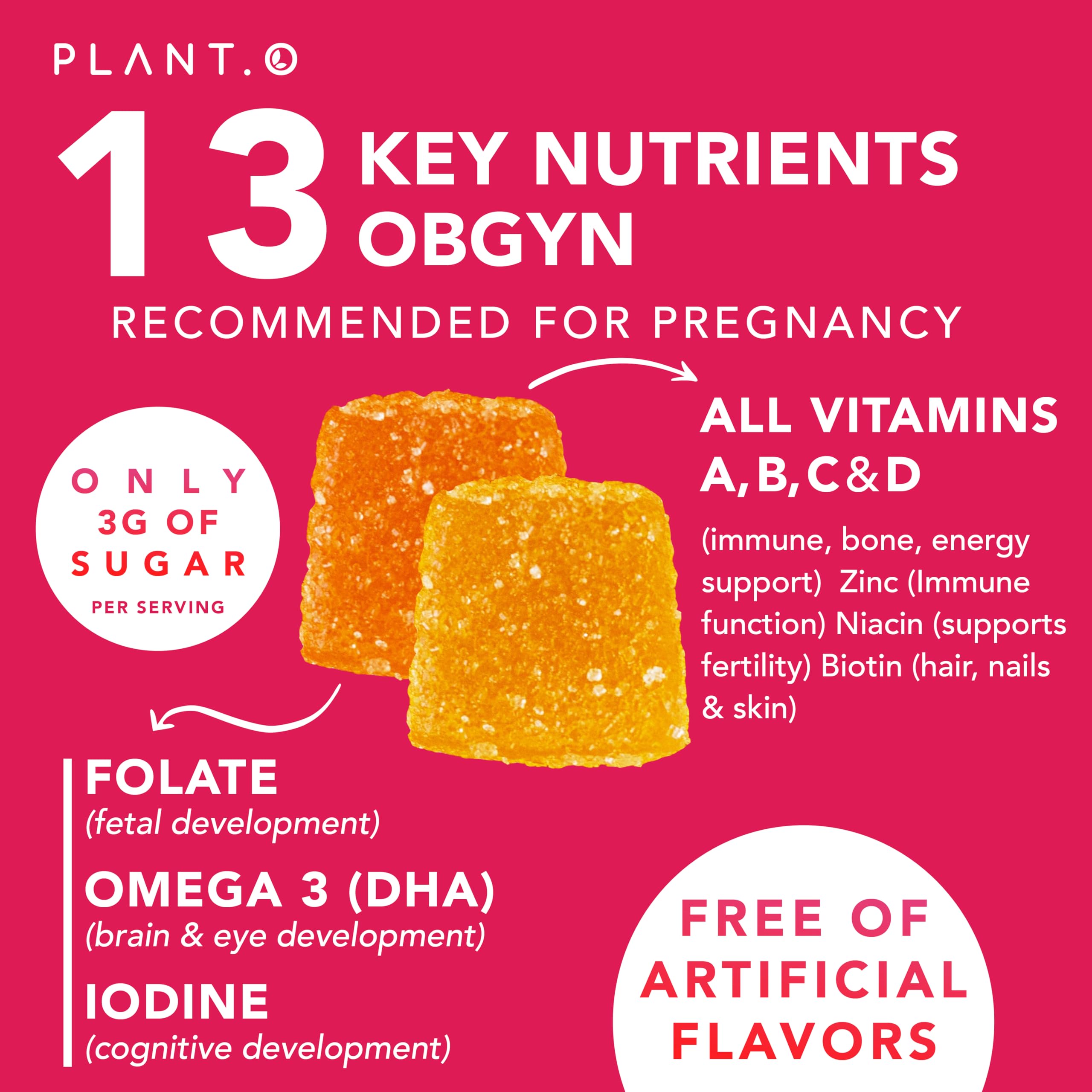 Raspberry-lemon flavored chewable prenatal vitamins