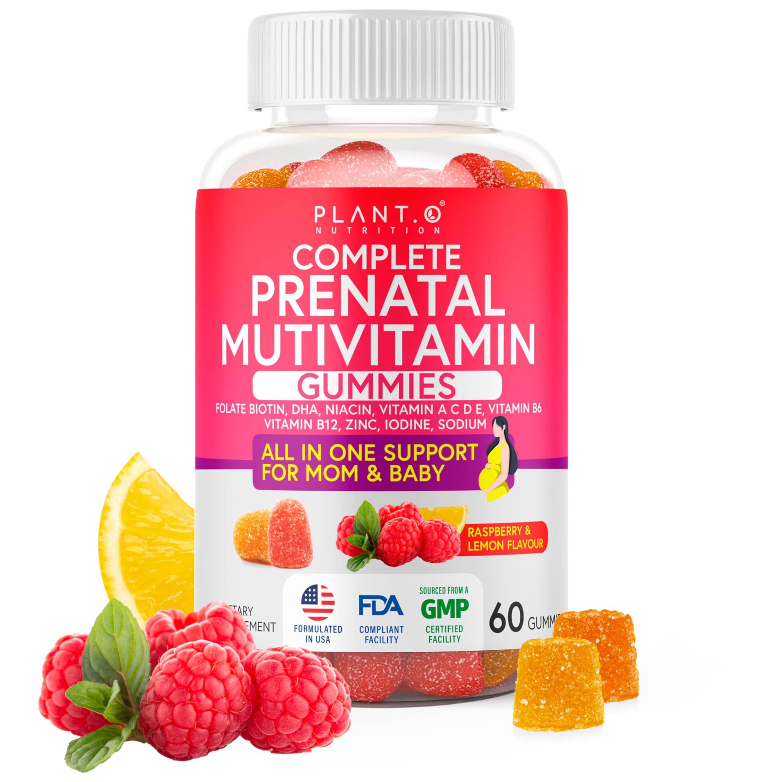 Prenatal Gummies with DHA, Folate and B vitamins nutrition label