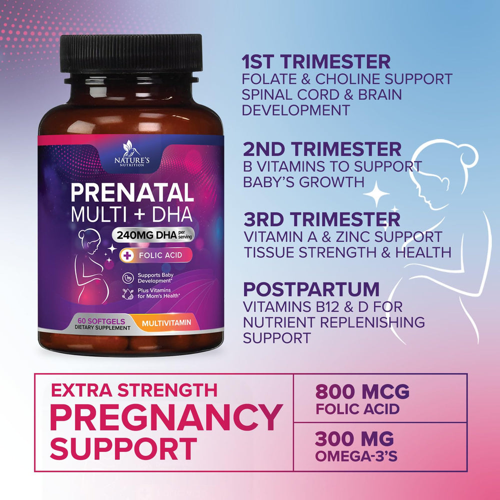DHA and folic acid labels on prenatal vitamins