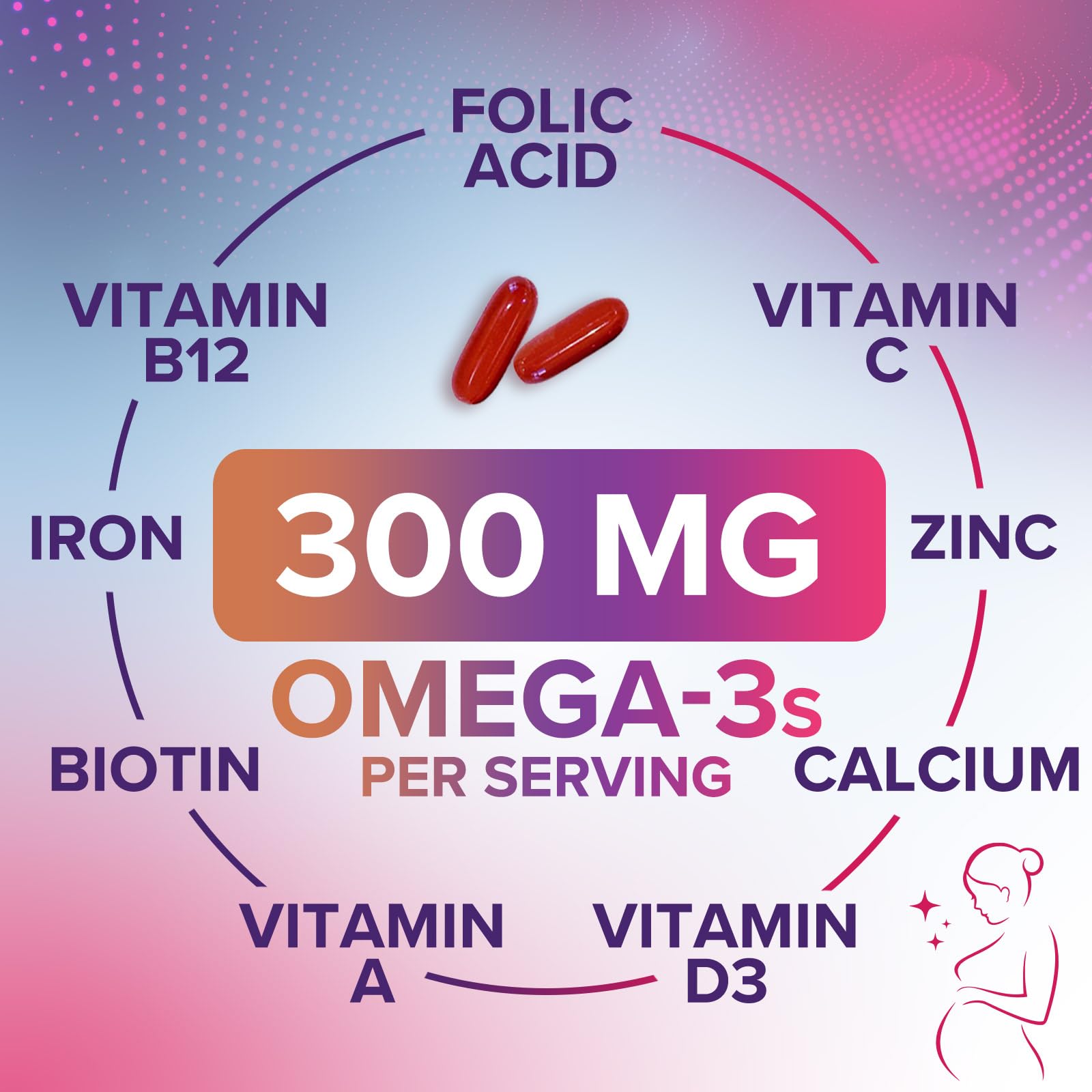 Vitamin bottle in pregnancy care packaging