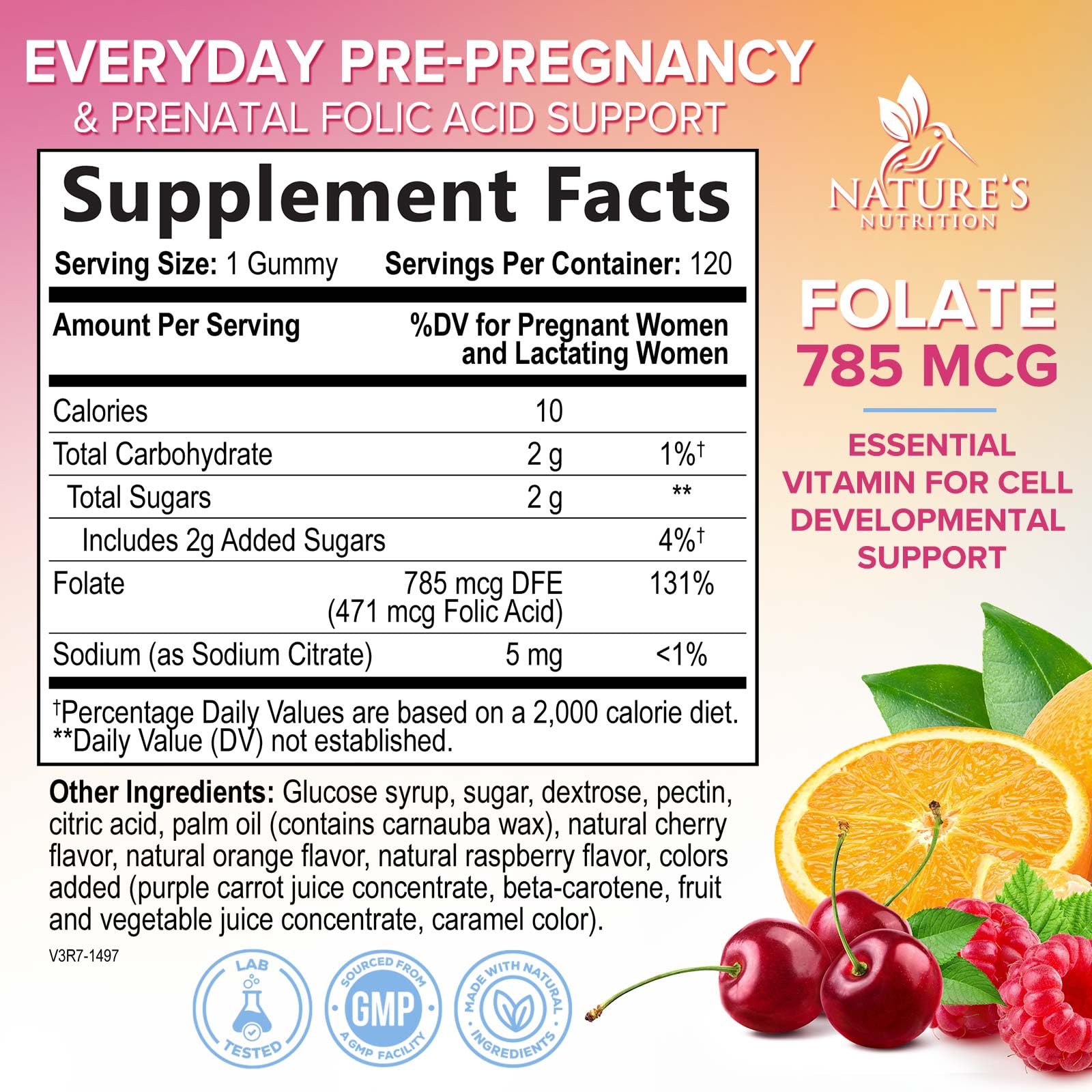 Prenatal vitamins folic acid gummies product image