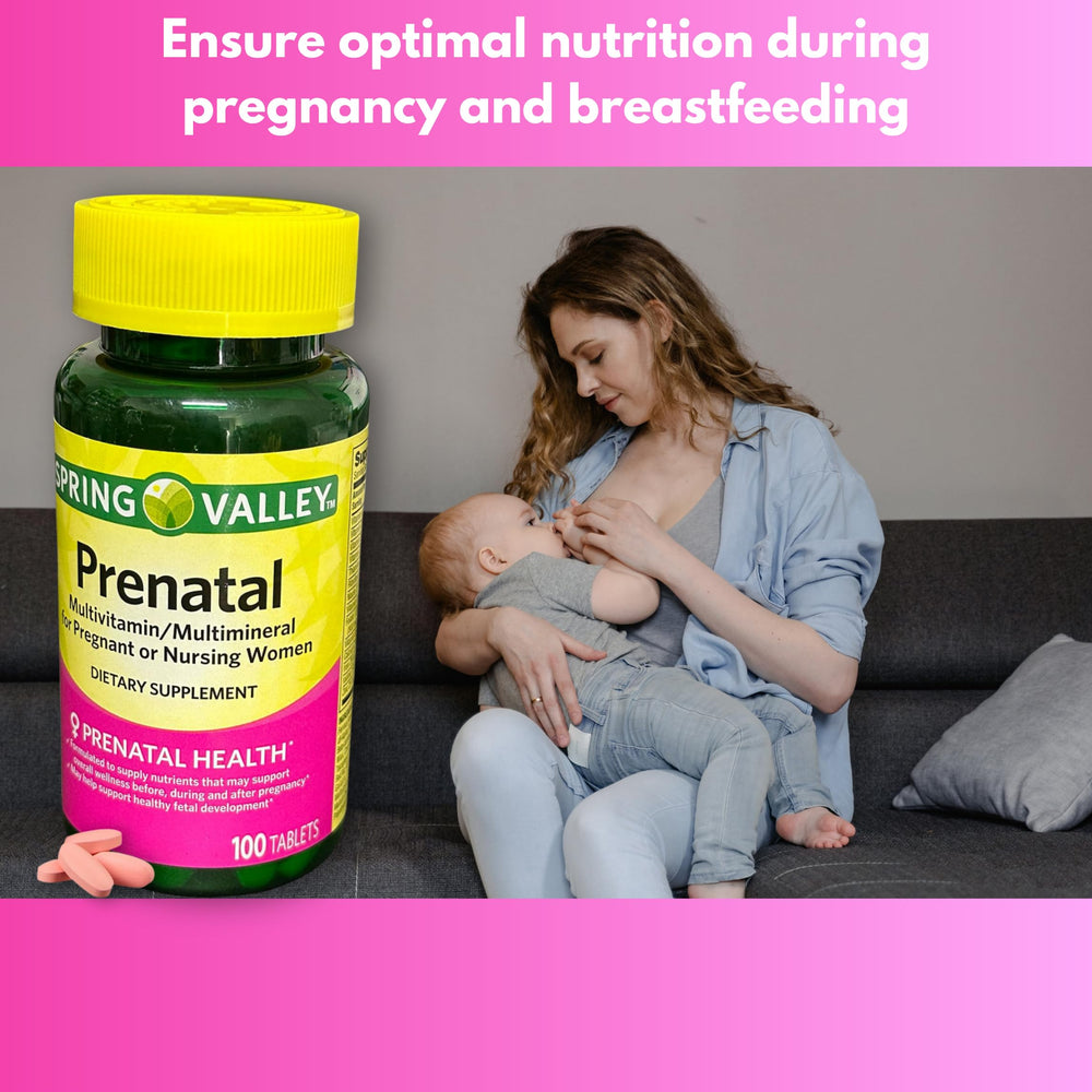 Close-up of prenatal vitamin tablets