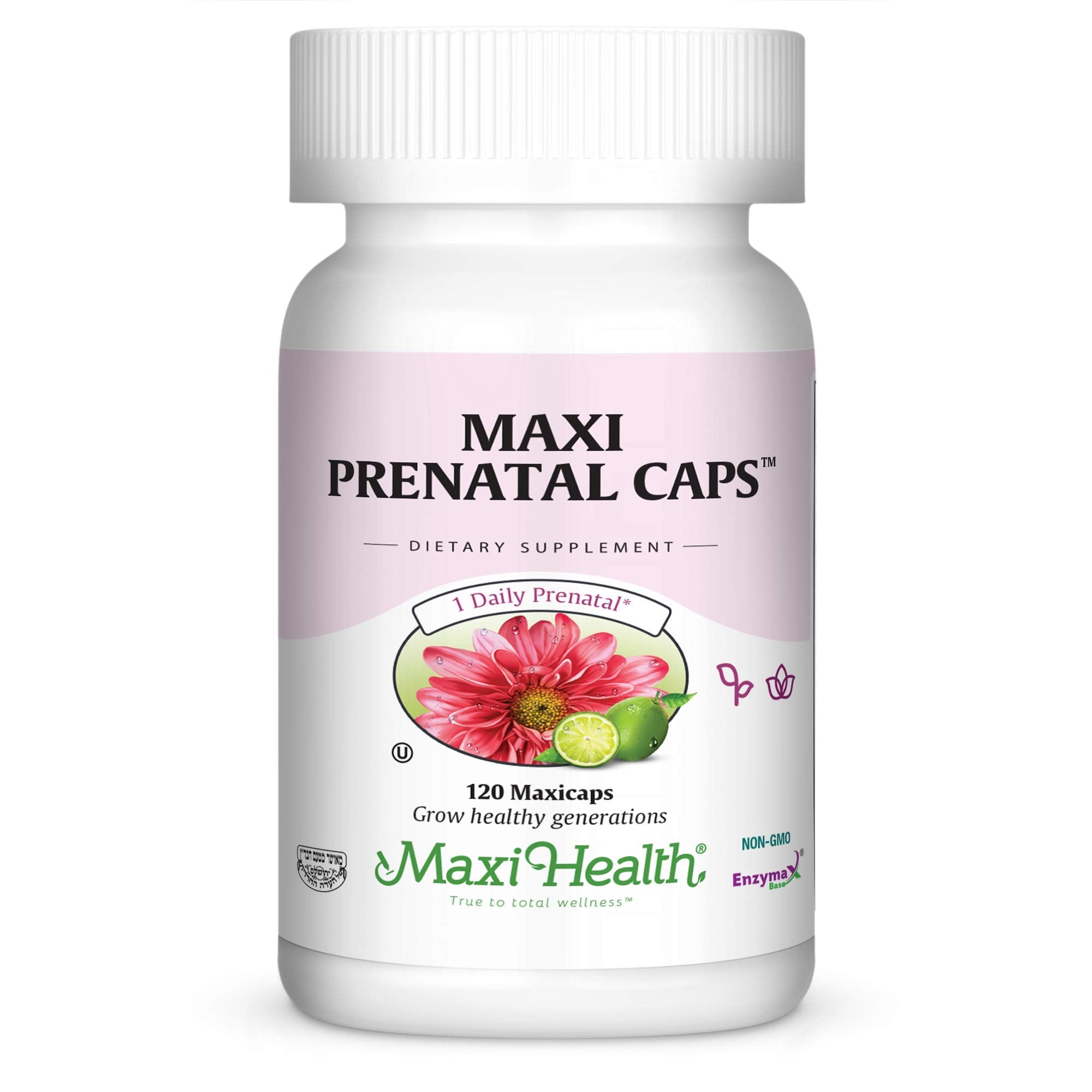 Prenatal vitamins bottle with 120 capsules (packshot)