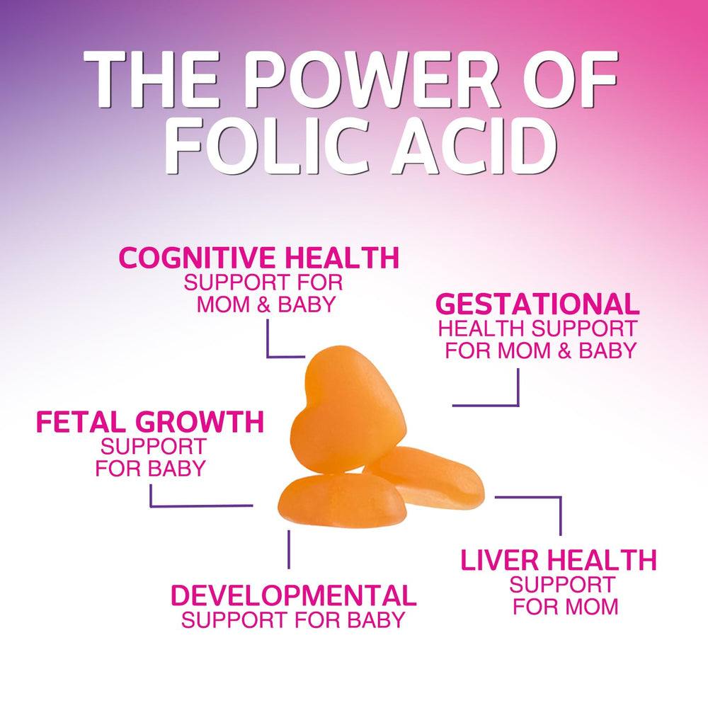 Concept of fetal development with prenatal gummies