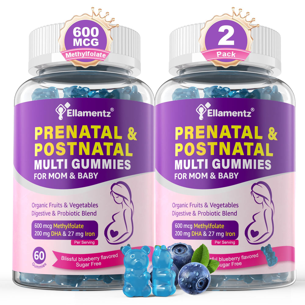 Prenatal vitamins gummies with methylfolate and vegan DHA