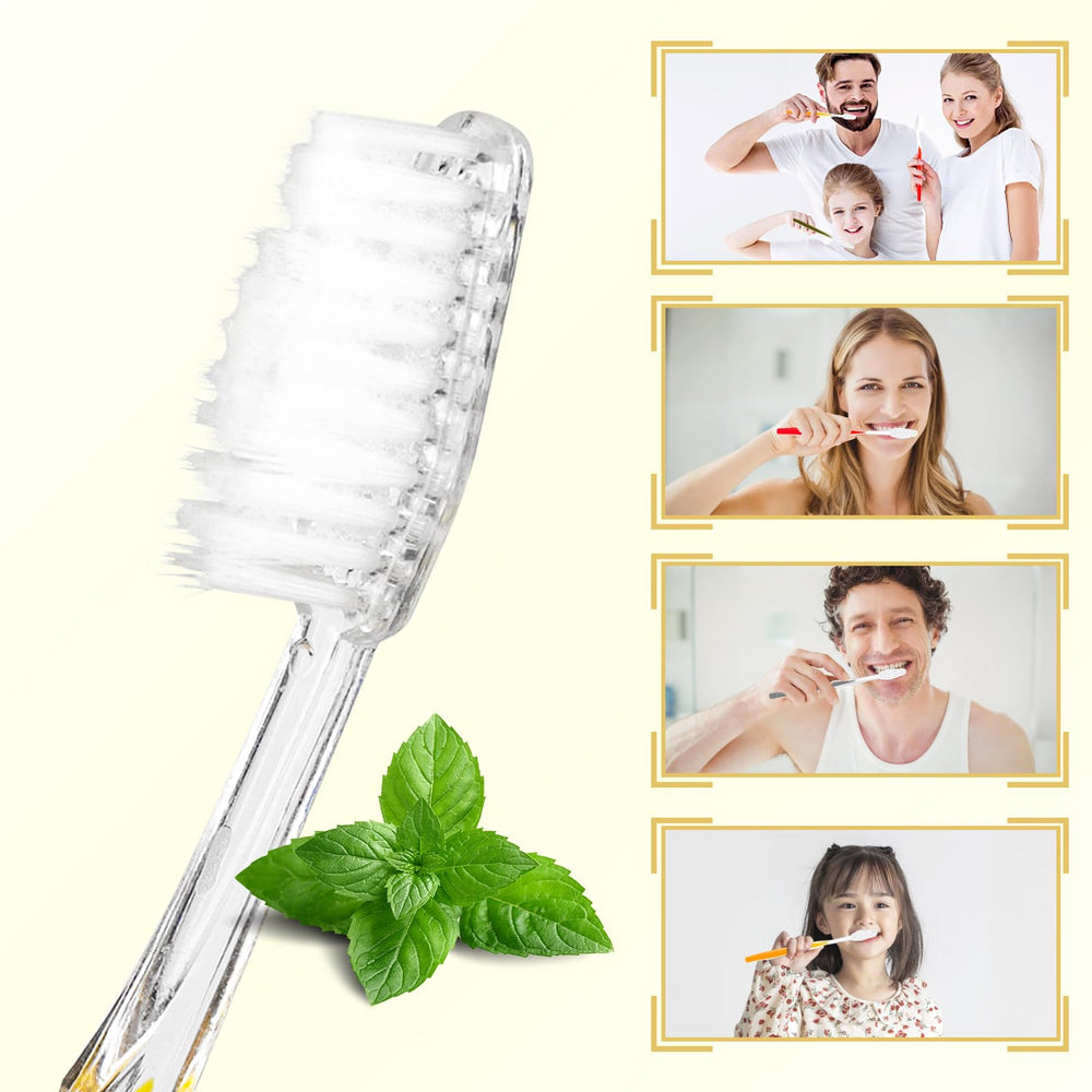 Prepasted toothbrush with soft bristles and mint gel