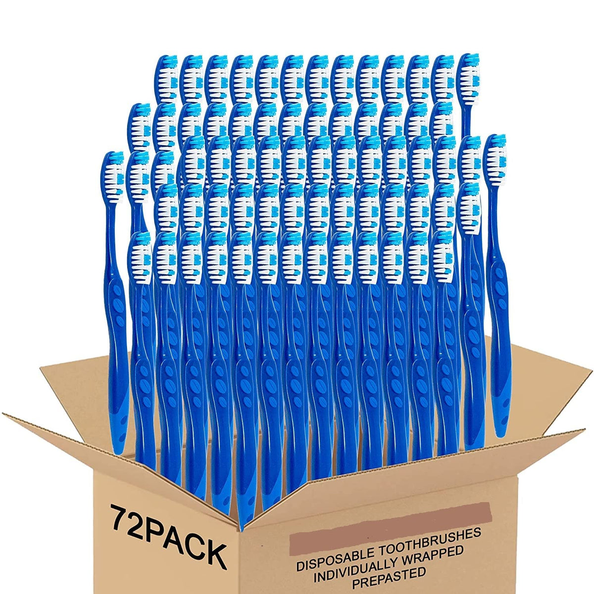 Prepasted disposable toothbrushes 72-pack, individually wrapped