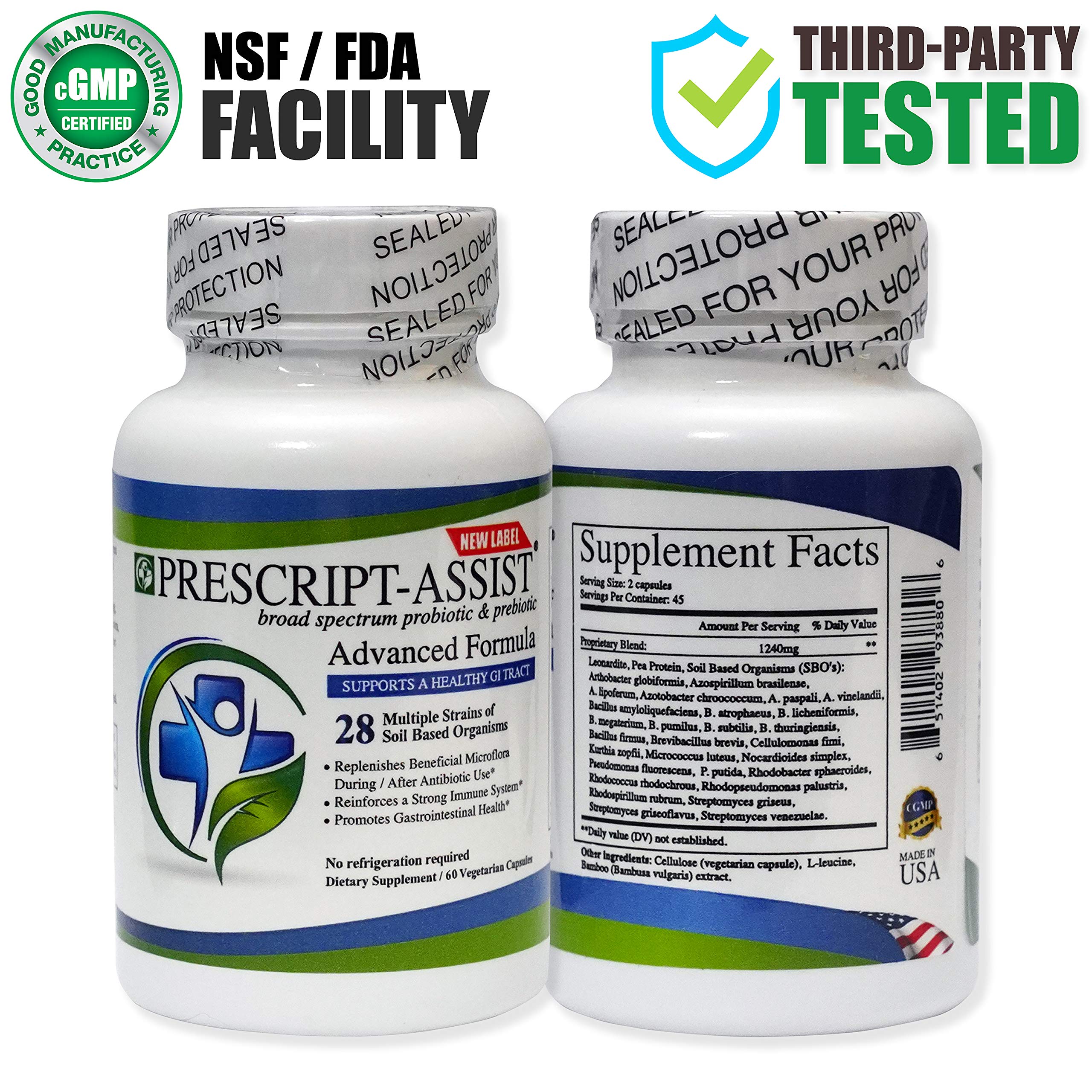 Prescript-Assist pea-protein advanced formula capsule image supporting plant-based nutrition and recovery.