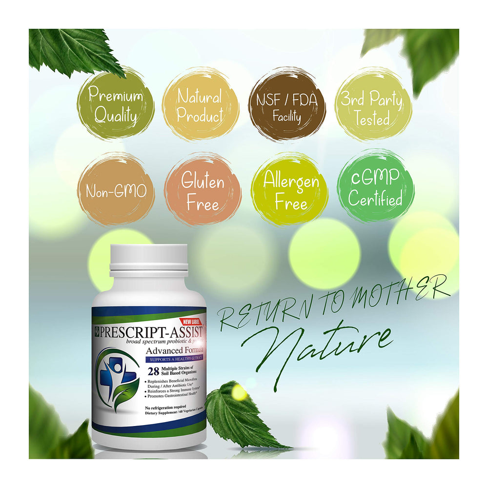 Prescript-Assist vegan capsules 60-count in bottle for daily wellness.