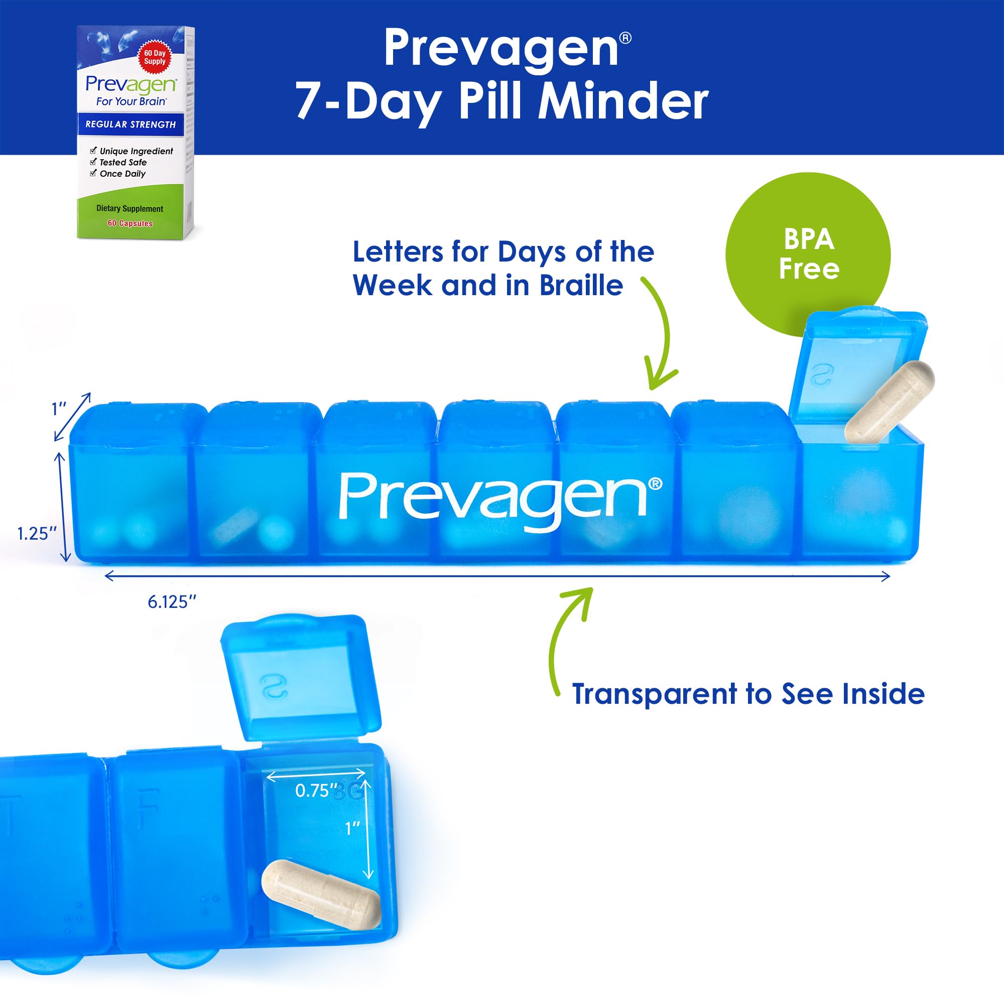Close-up of a Prevagen daily capsule