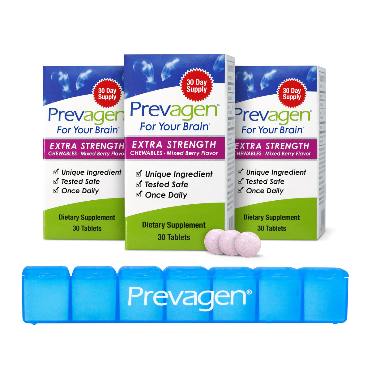 Prevagen Extra Strength Mixed Berry Chewables bottle front