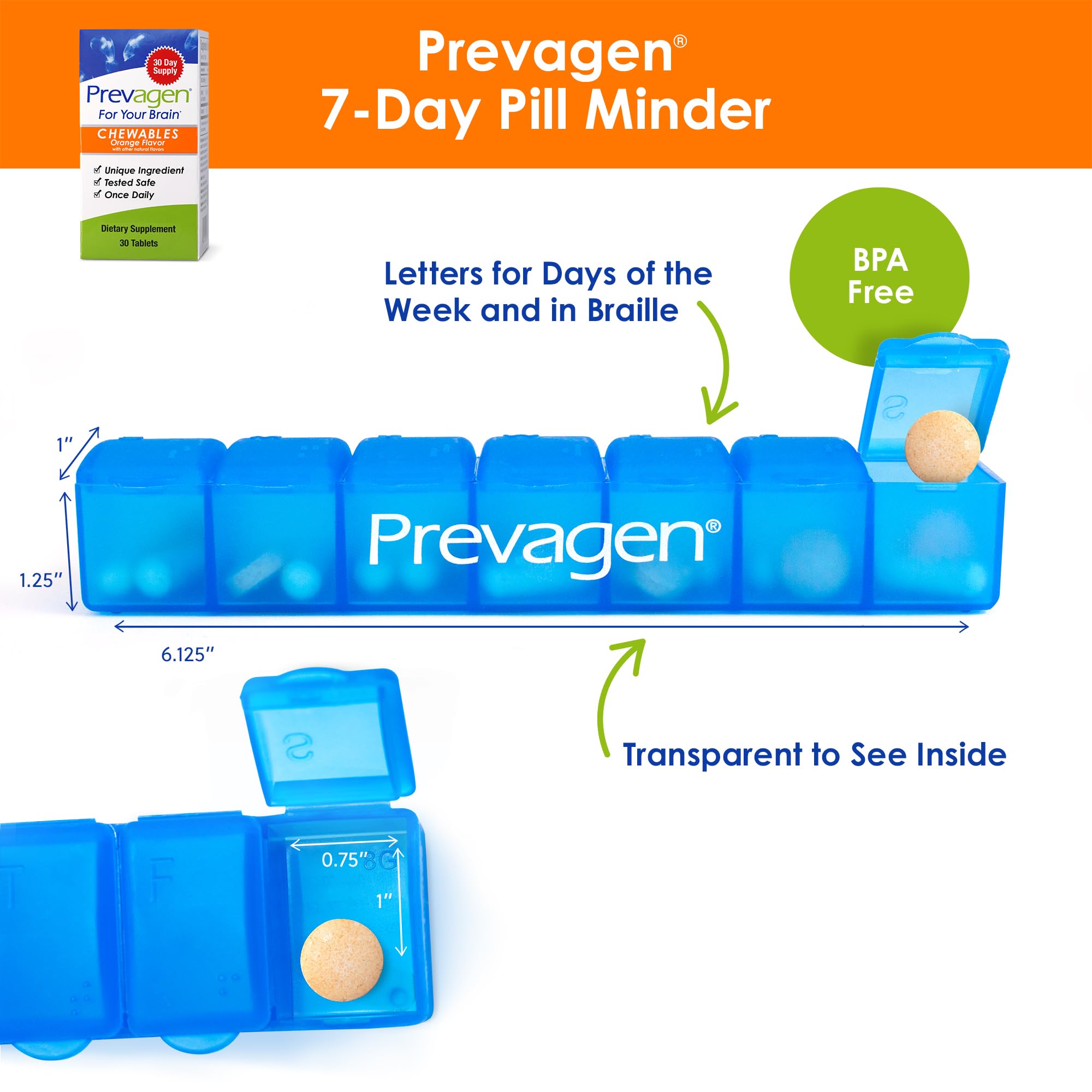 Prevagen Orange Chewables back panel