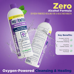 Packshot of Prevention Mouth Sore Mouth Rinse 16 oz bottle