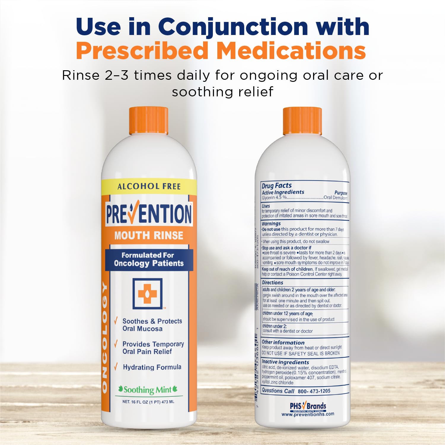 Close-up of active ingredients hydrogen peroxide and glycerin