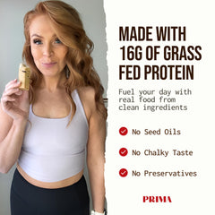 Close-up of PRIMA Ancestral Protein Bar packaging for cacao 7-pack