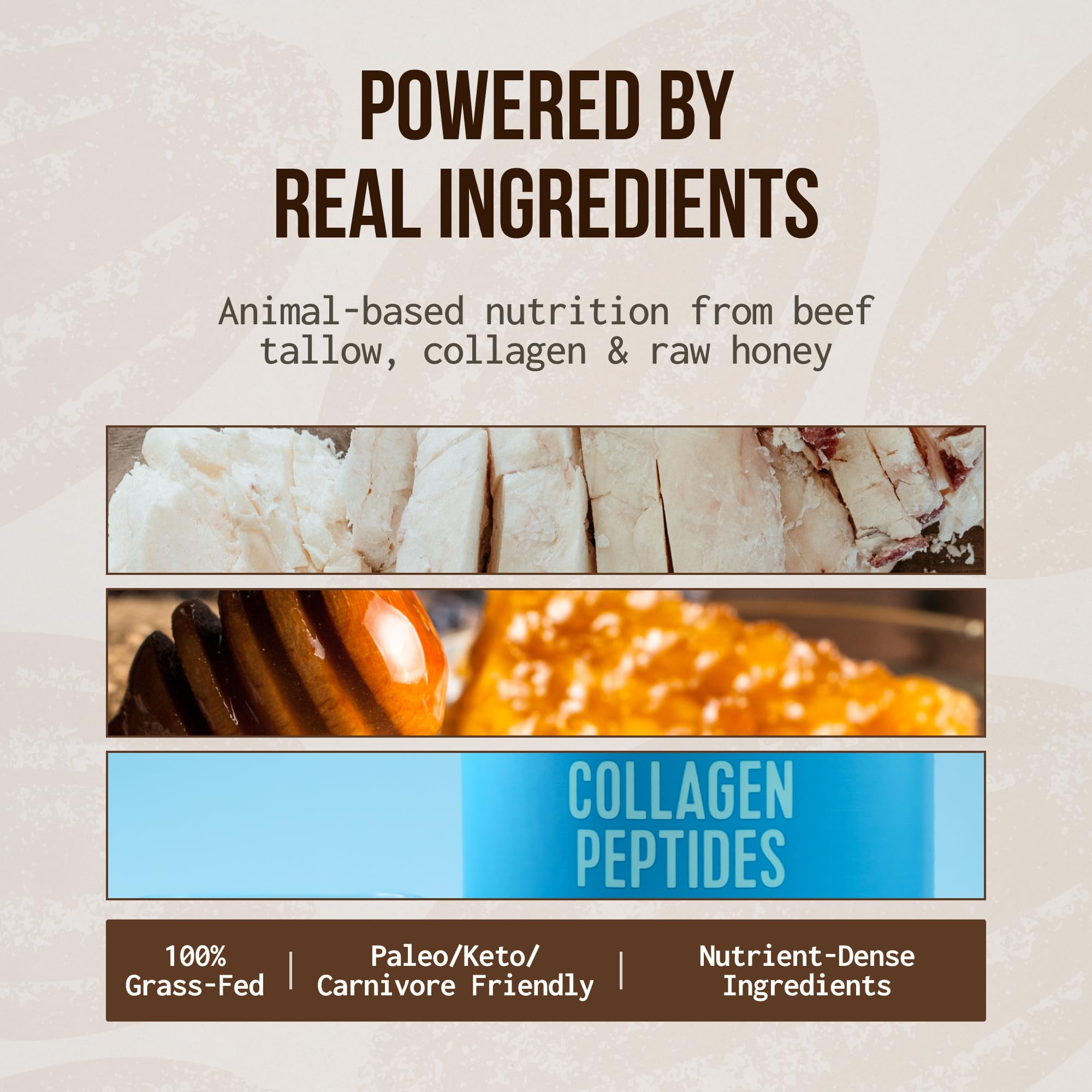 Organic raw honey and coffee flavor notes on bar