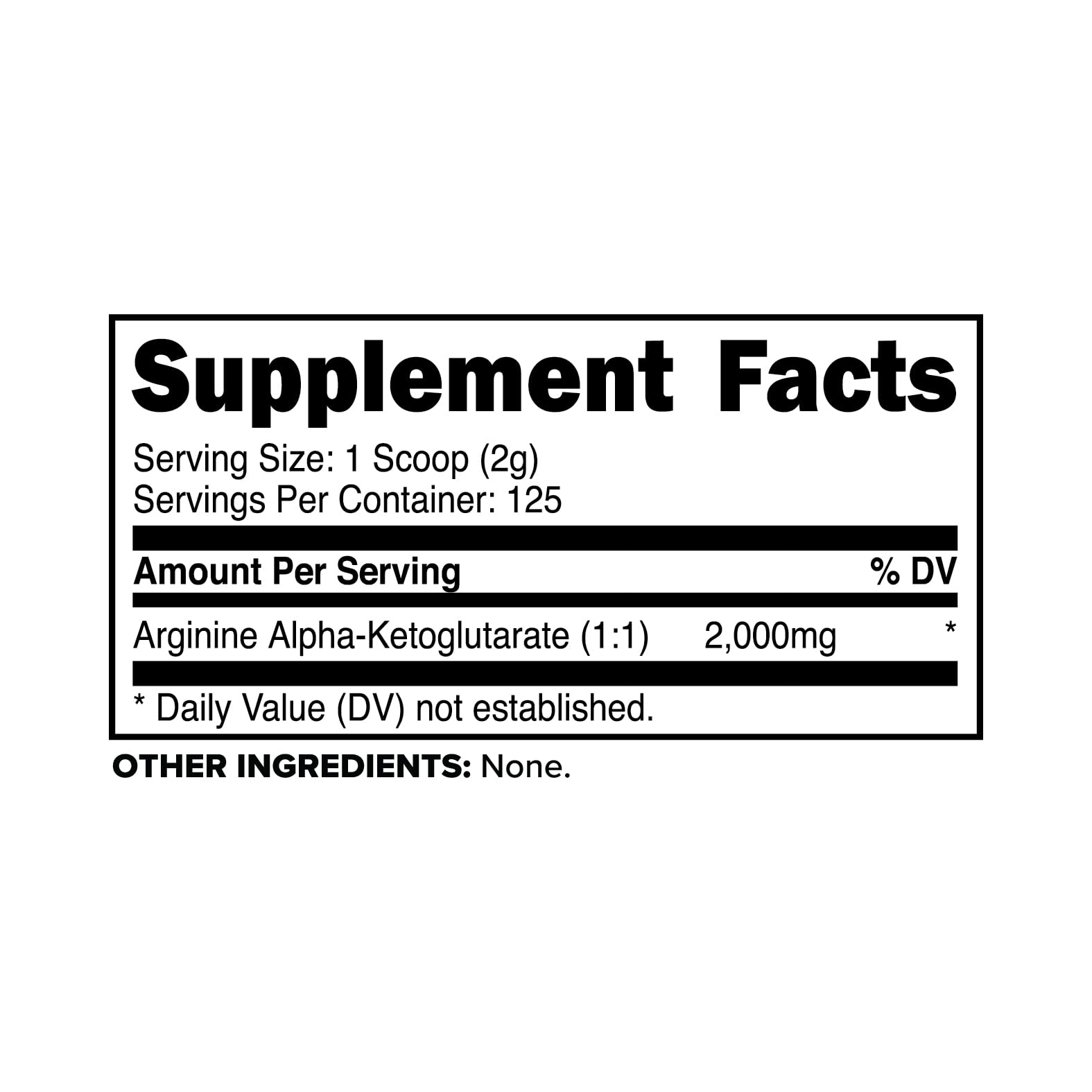 Serving size and AAKG per serving details for PrimaForce AAKG