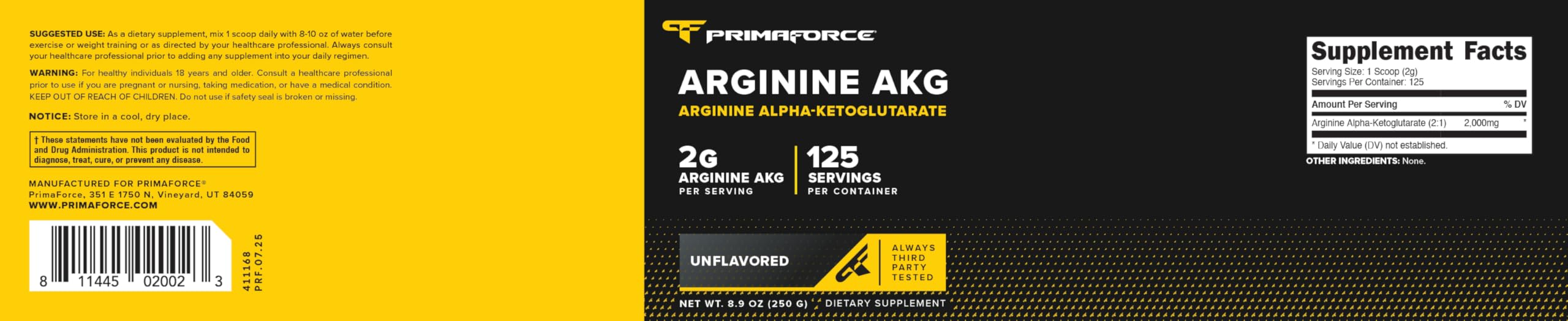 PrimaForce AAKG glass-water setup demonstrates easy daily supplement use