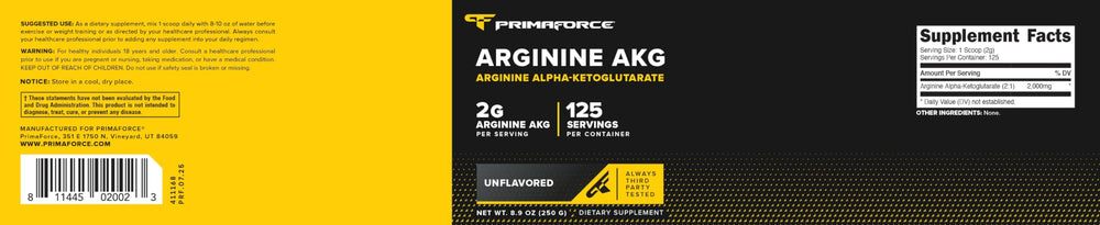 PrimaForce AAKG glass-water setup demonstrates easy daily supplement use