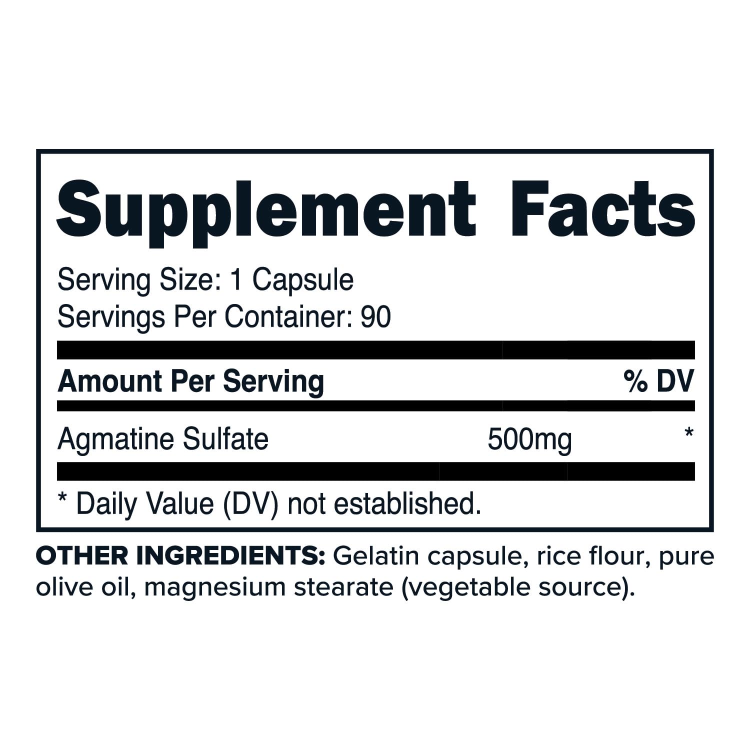 Close-up of Primaforce Agmatine Sulfate 500mg label