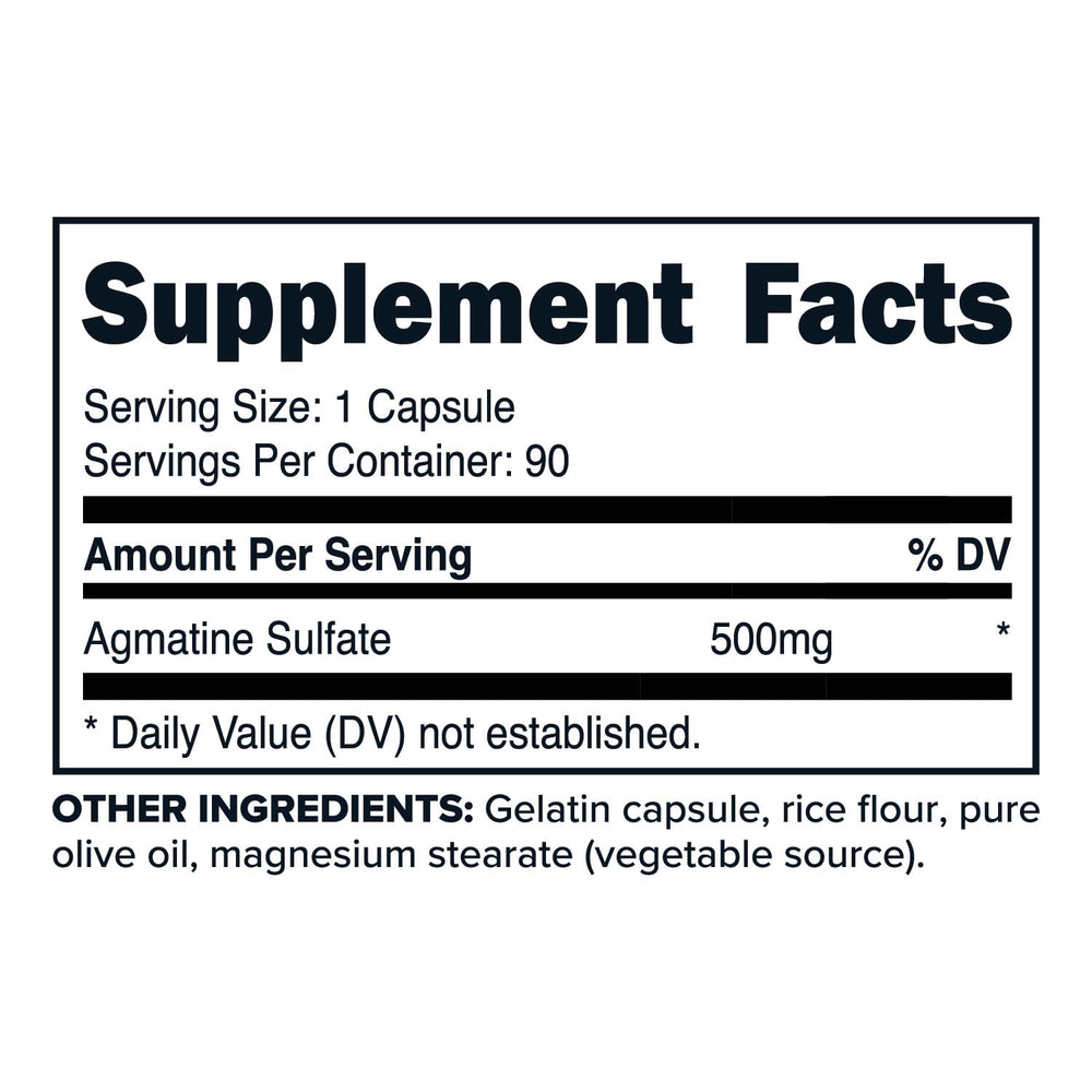 Close-up of Primaforce Agmatine Sulfate 500mg label