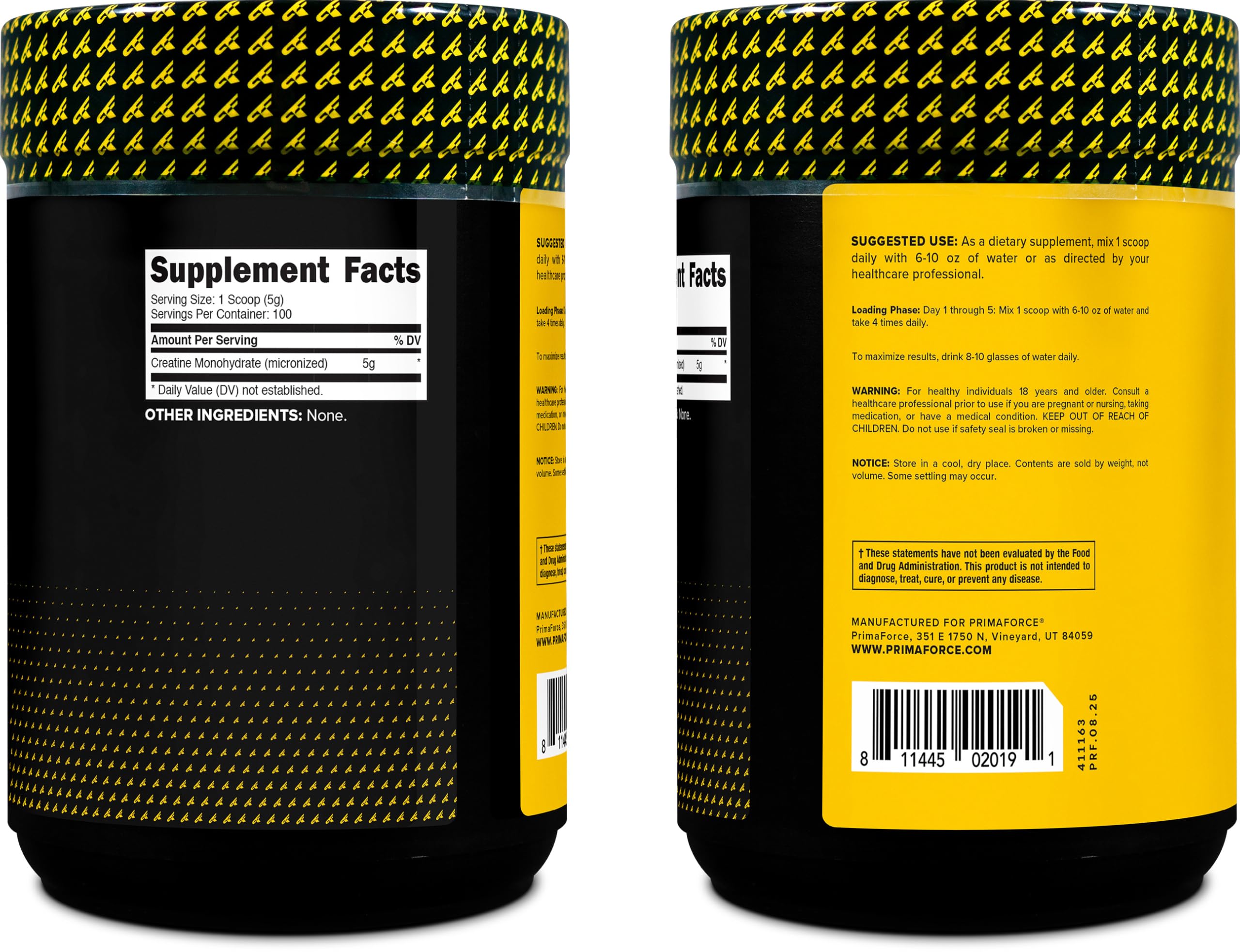 ISO-accredited third-party testing certificate for Primaforce creatine