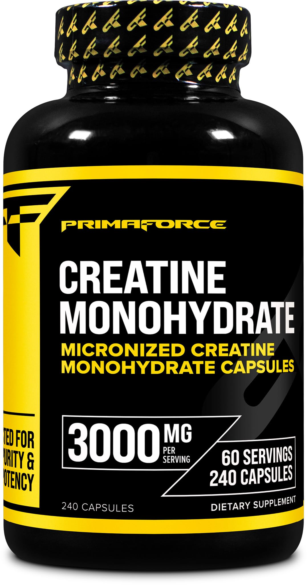 Primaforce Creatine Monohydrate Capsules bottle with 240 capsules