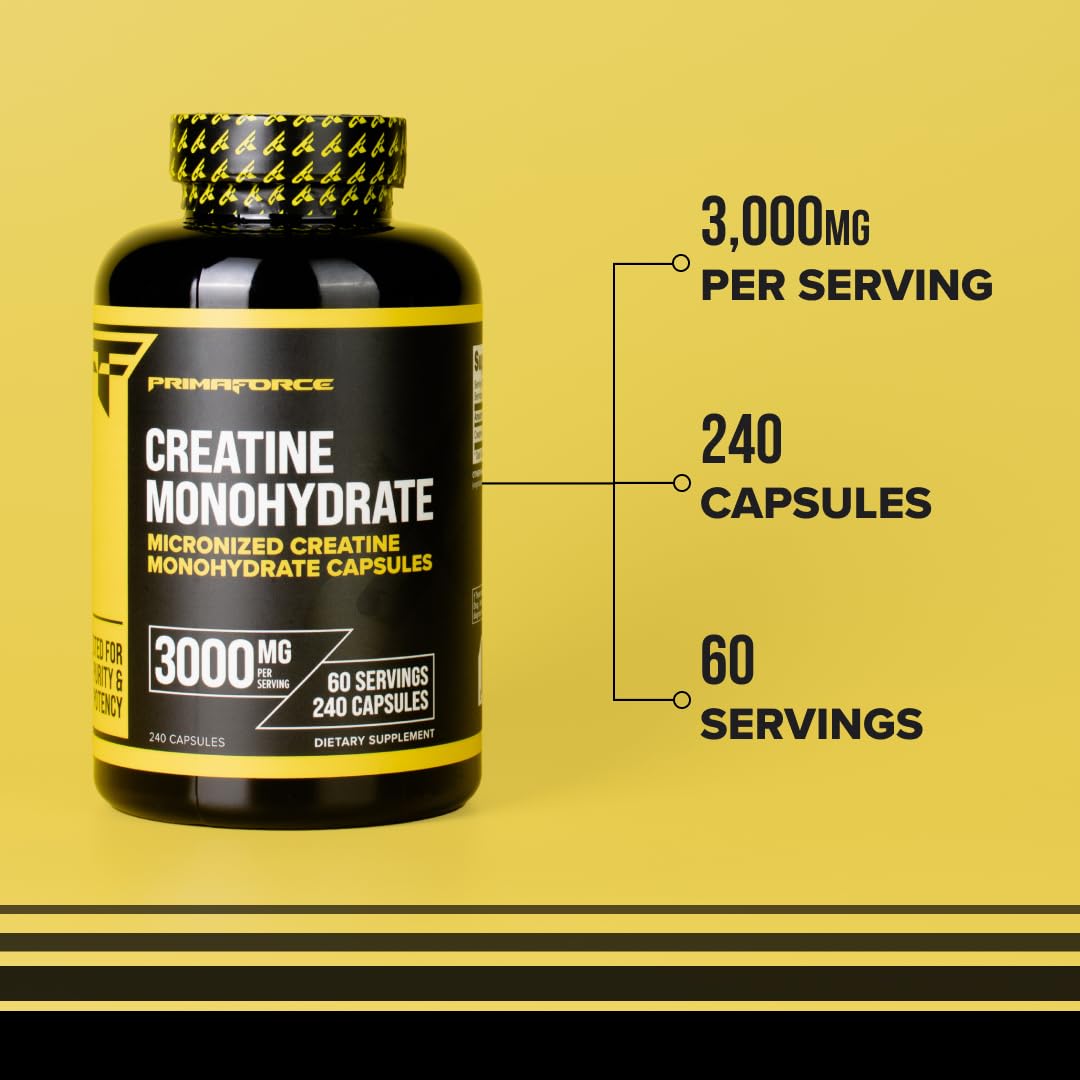 Gluten Free and Non-GMO label for Primaforce Creatine Monohydrate
