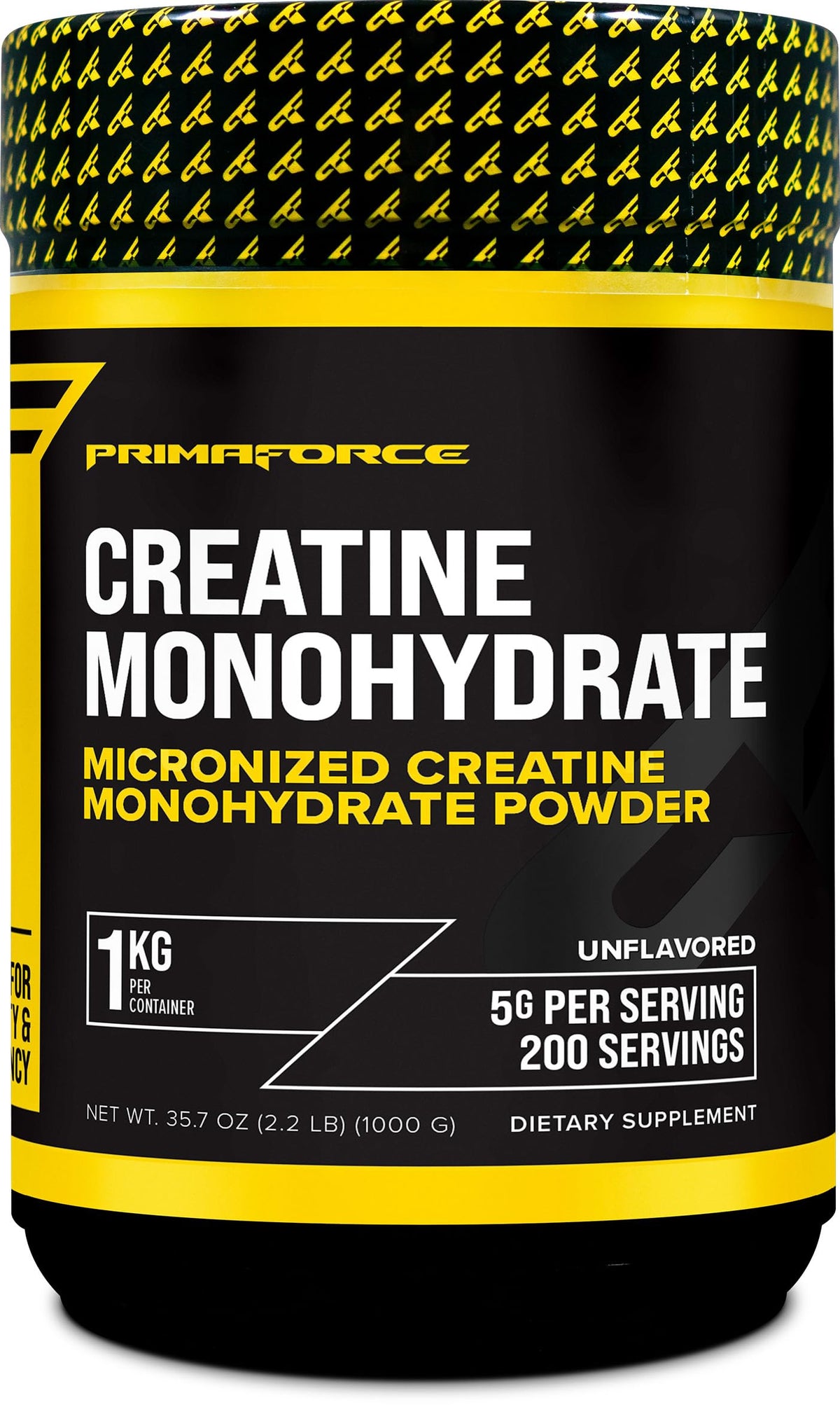Front view of Primaforce Creatine Monohydrate Powder bottle