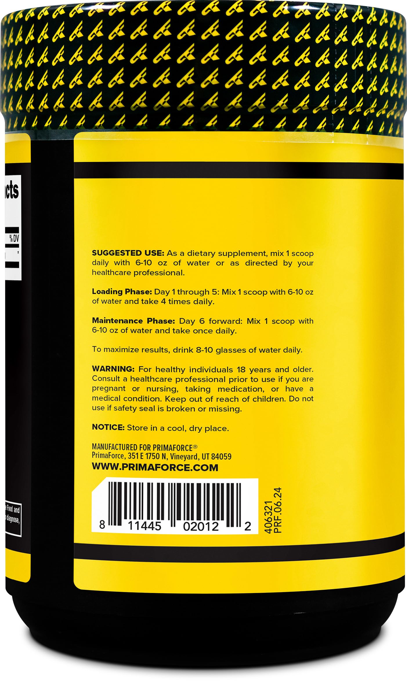 Serving scoop with Primaforce Creatine Monohydrate Powder