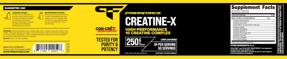 Manufacturing facility for PrimaForce Creatine-X (NSF GMP FDA-certified)