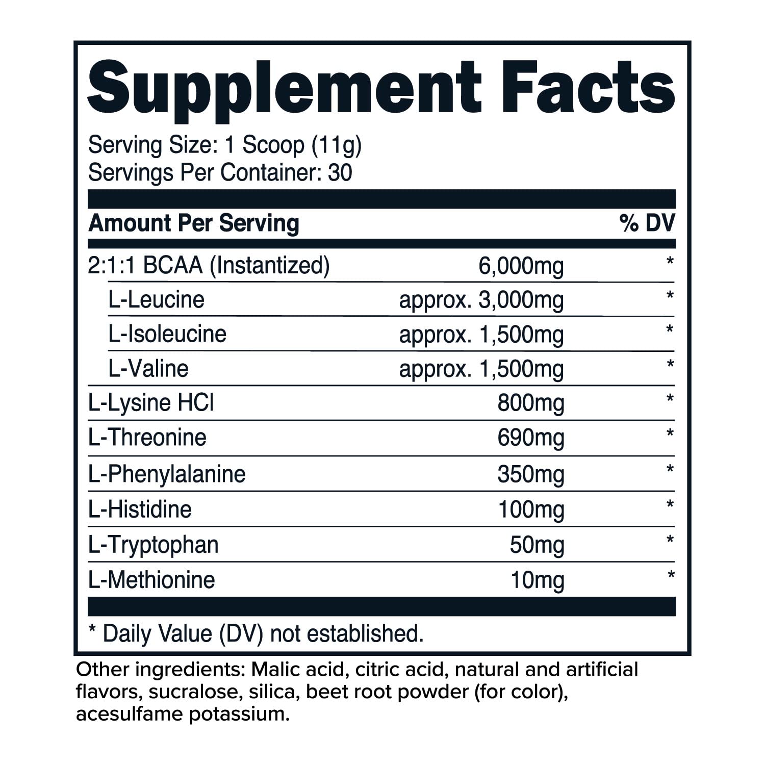 Primaforce EAA Powder Nutrition Facts back label Watermelon