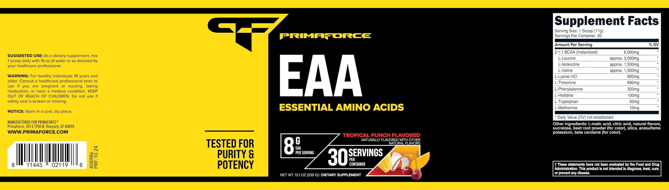 Serving size and 30 servings per container illustration