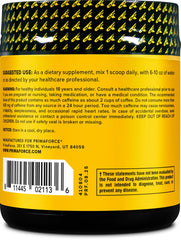 Primaforce Guarana Powder label closeup emphasizes purity and testing standards
