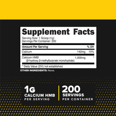 Scooper with HMB powder for mixing into beverages