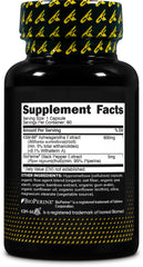Ashwagandha KSM-66 label with supplement facts