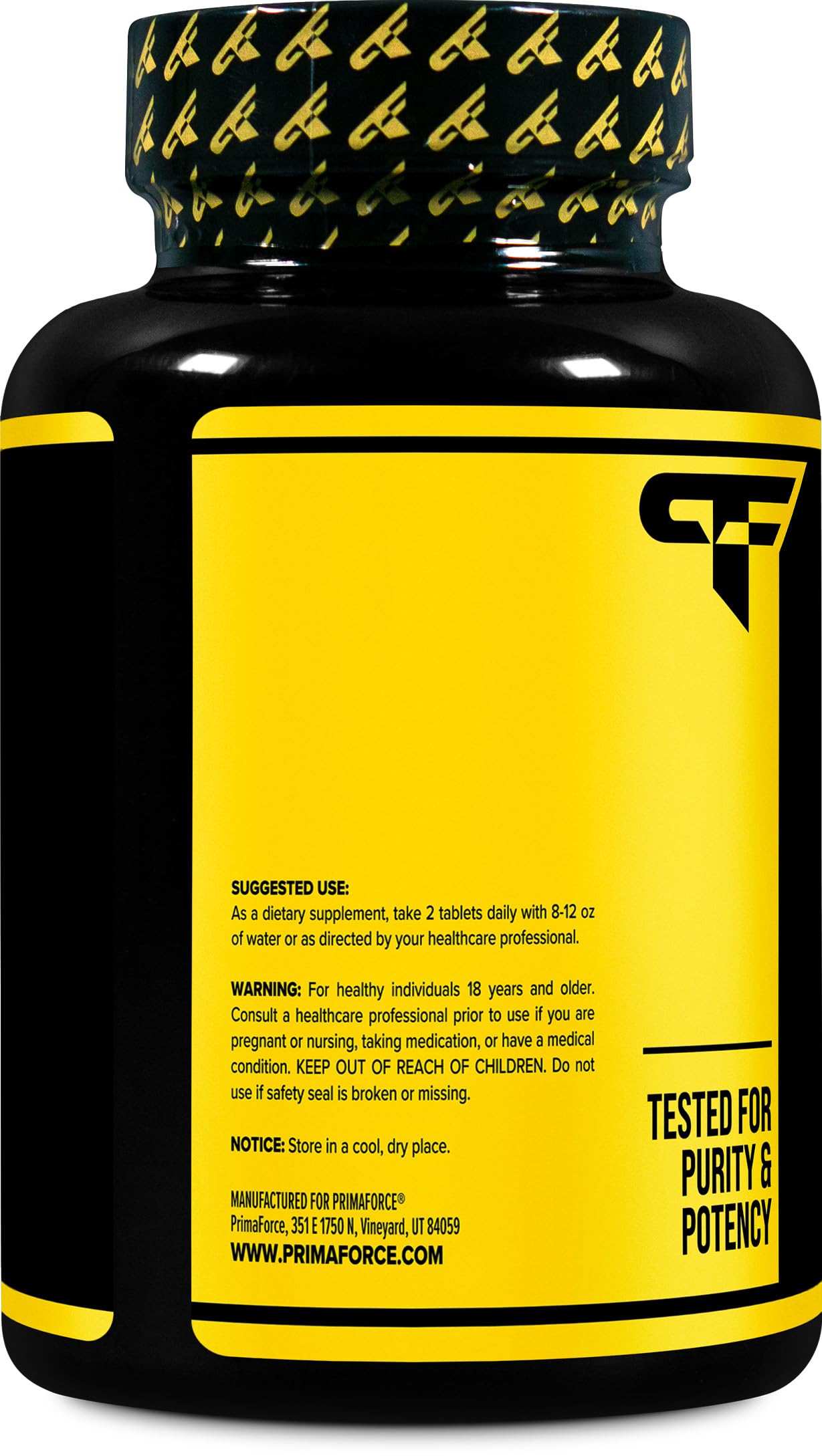 Bottle showing 120 tablets for 60 servings