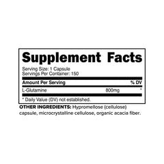 Close-up of L-Glutamine capsules