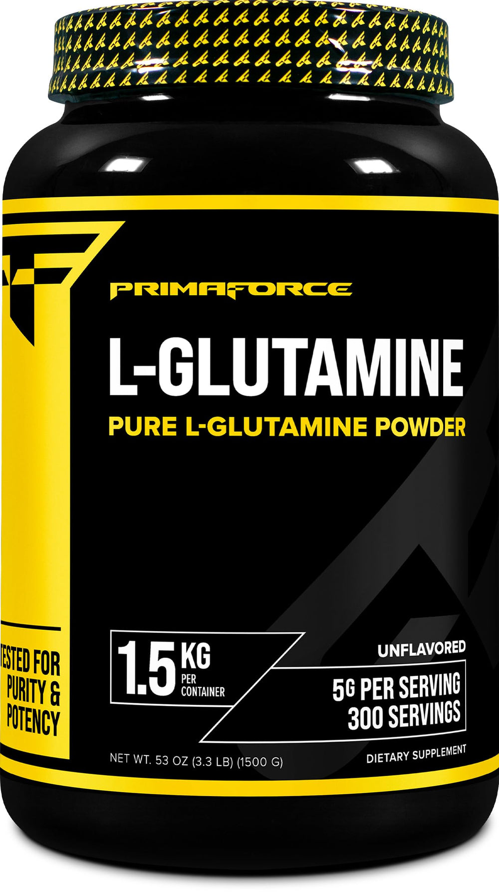 Front view of Primaforce L-Glutamine Powder 1500g unflavored