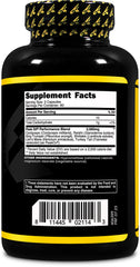 Product label showing supplement facts and certifications