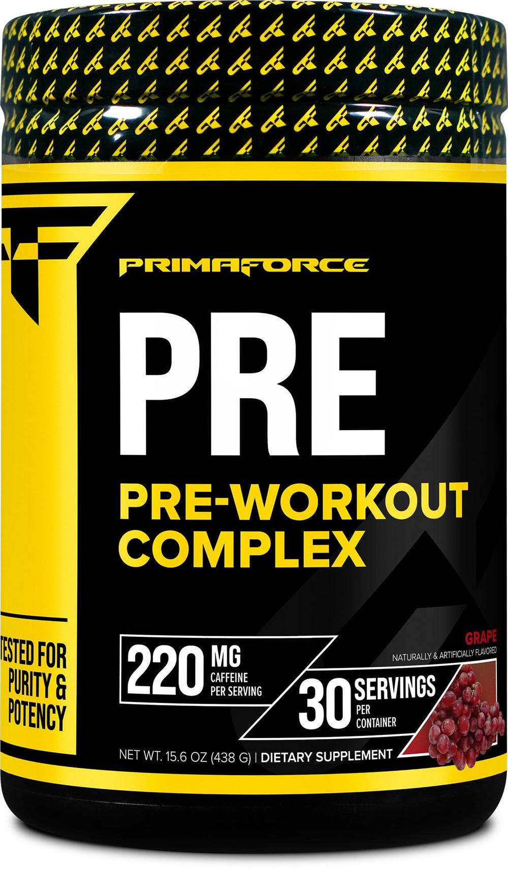 Primaforce Pre-Workout Complex grape container image for energy-ready workouts