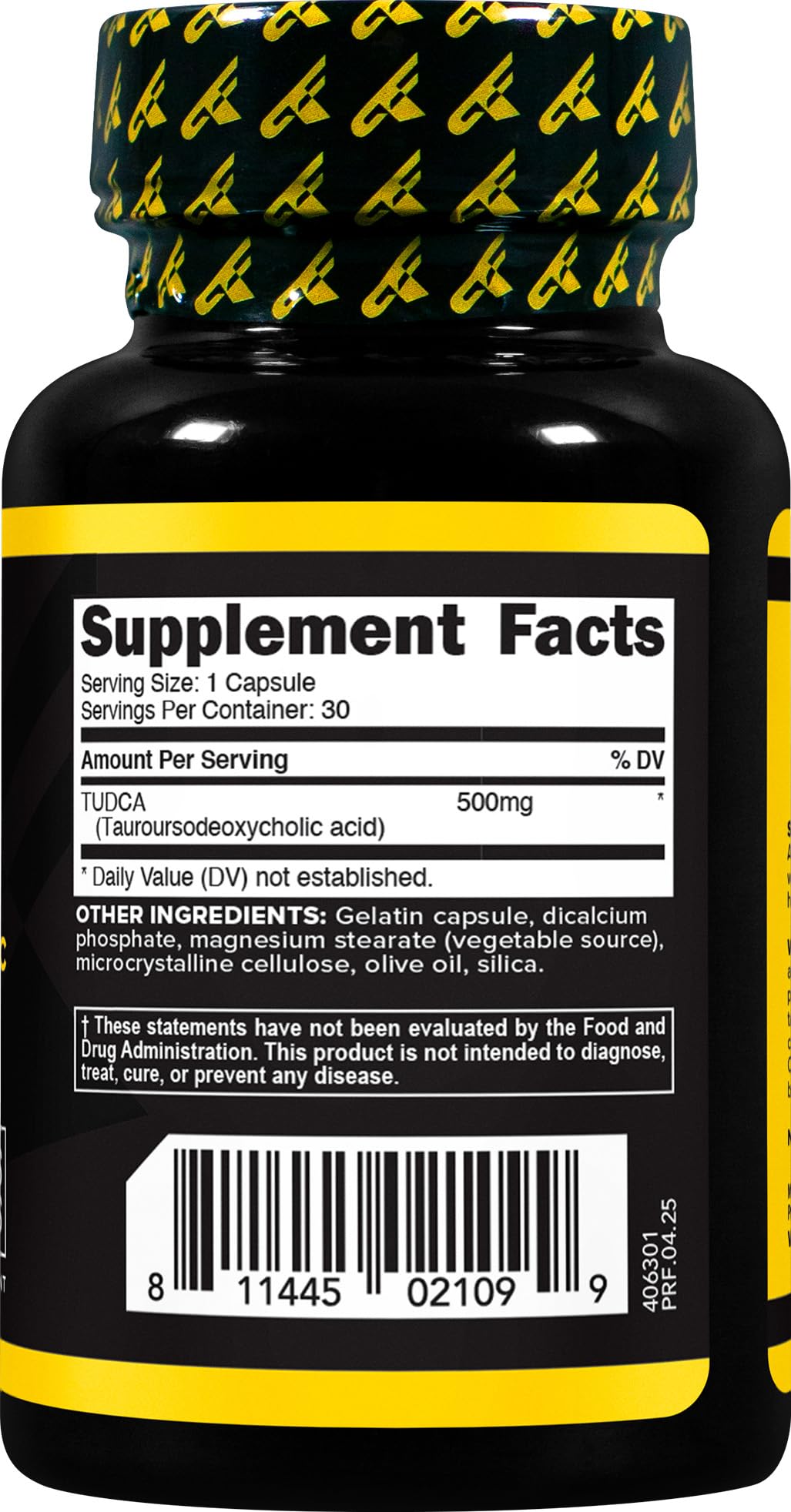 Gluten free, non-GMO TUDCA supplement label