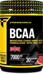 Primaforce Watermelon BCAA Powder bottle label with 7000mg BCAAs and 30 servings