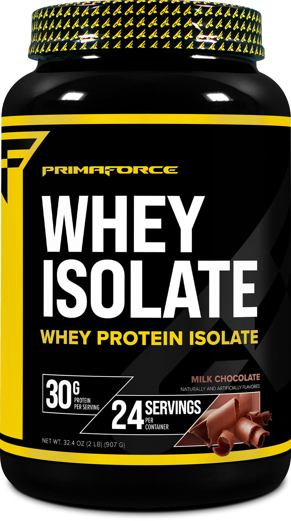 Primaforce Whey Protein Isolate Powder Chocolate flavor container