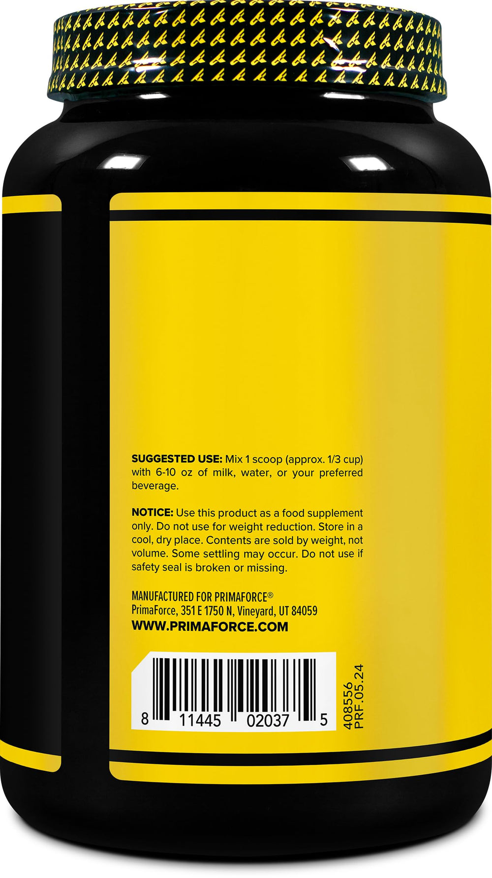Nutrition facts showing 30g protein per serving